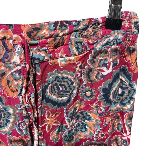 Angie Red and Blue Wide Leg Bohemian Elastic Waist Pants - Picture 2 of 10